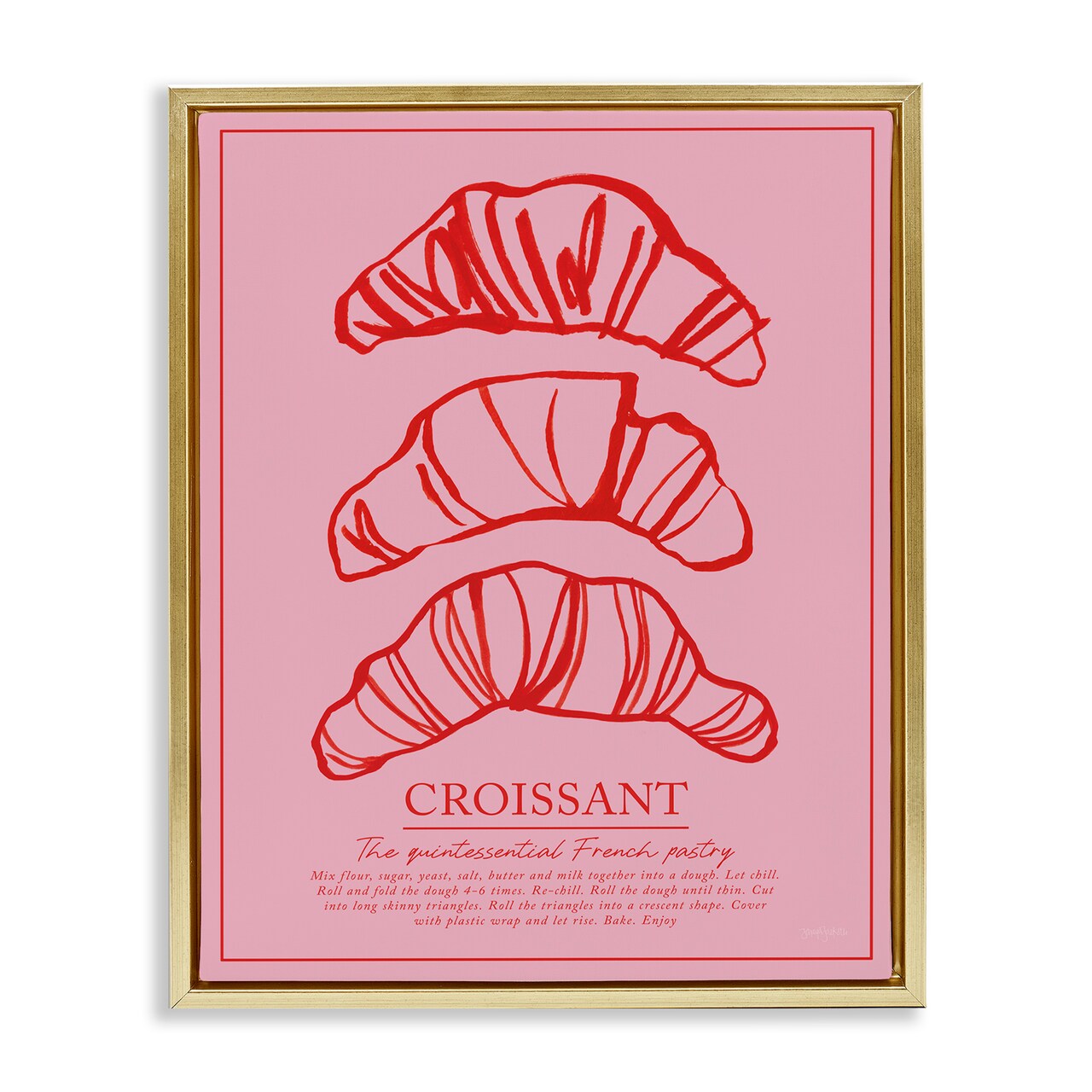 Stupell Industries Croissant Breakfast Pastry Floating Frame, design by Jenaya Jackson